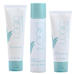 FOREVER LOGIC – zestaw do pielęgnacji twarzy (Aloe Cleanser, Balancing Toner, Soothing Gel Moisturizer)